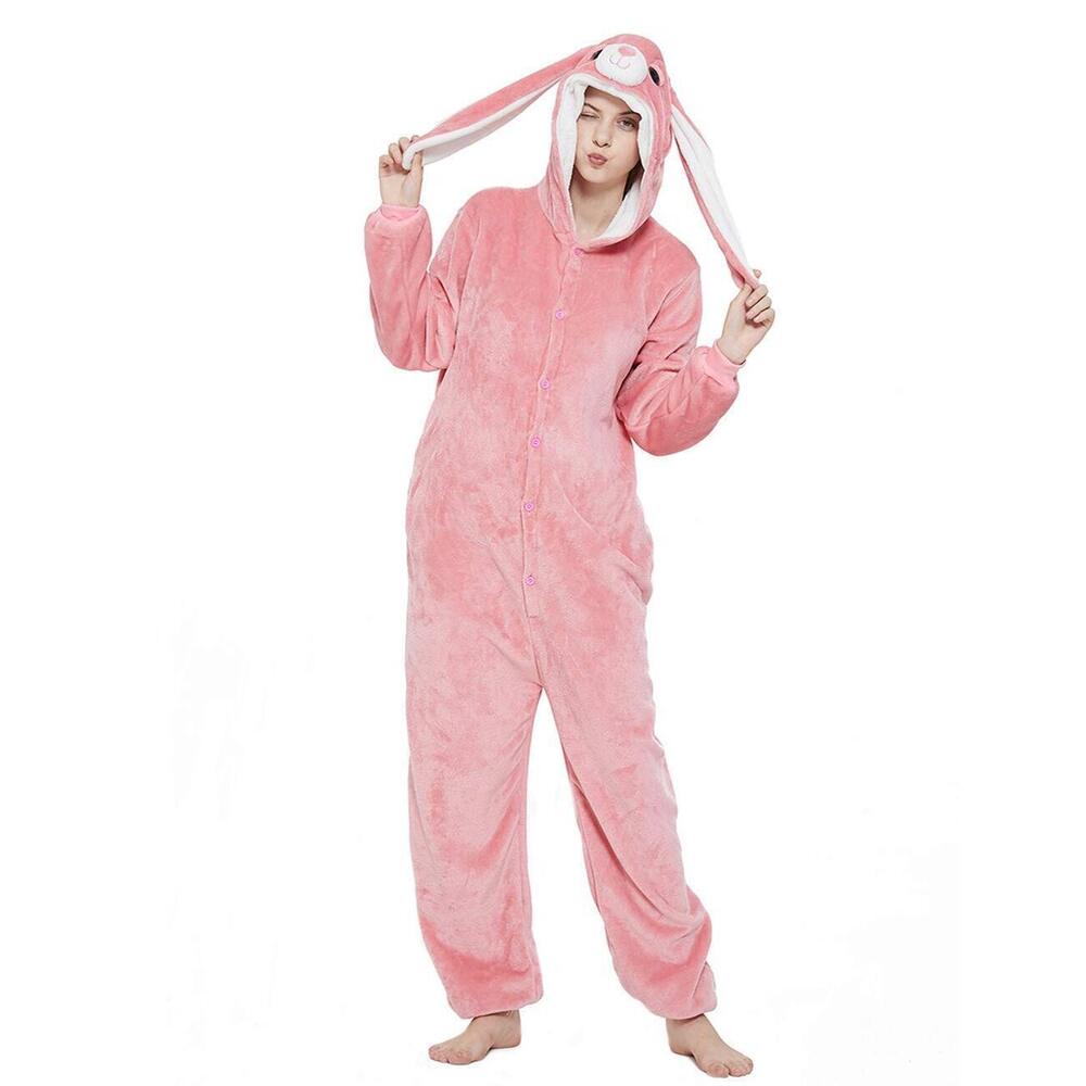 1401 Easter Bunny Onesie Pajamas for Unisex Adult Cartoon One Piece Animal
